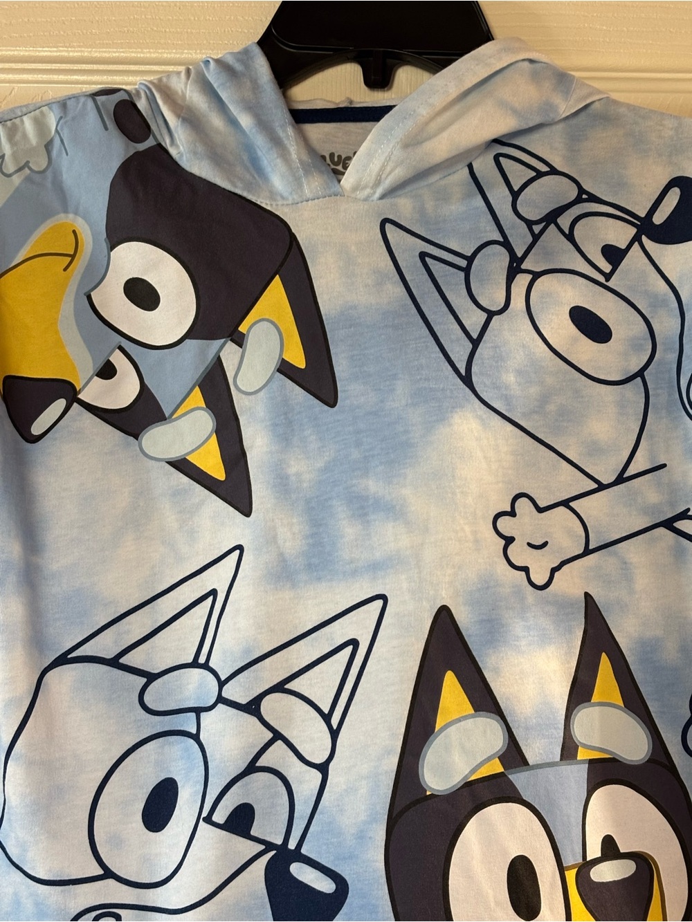 Lucy Blue Tie-Dye 'Bluey' Graphic Hooded Tee with Yellow Accents - Picture 2 of 6